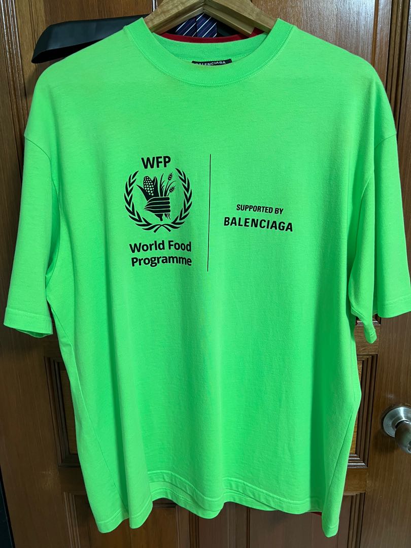 WTS Balenciaga Tee WFP Lime Green Men s Fashion Tops Sets
