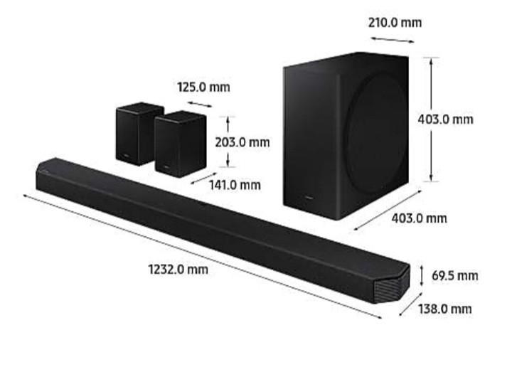 11.1.4ch DOLBY ATMOS SOUND BAR WITH WIRELESS SUBWOOFER HWQ950A, Audio