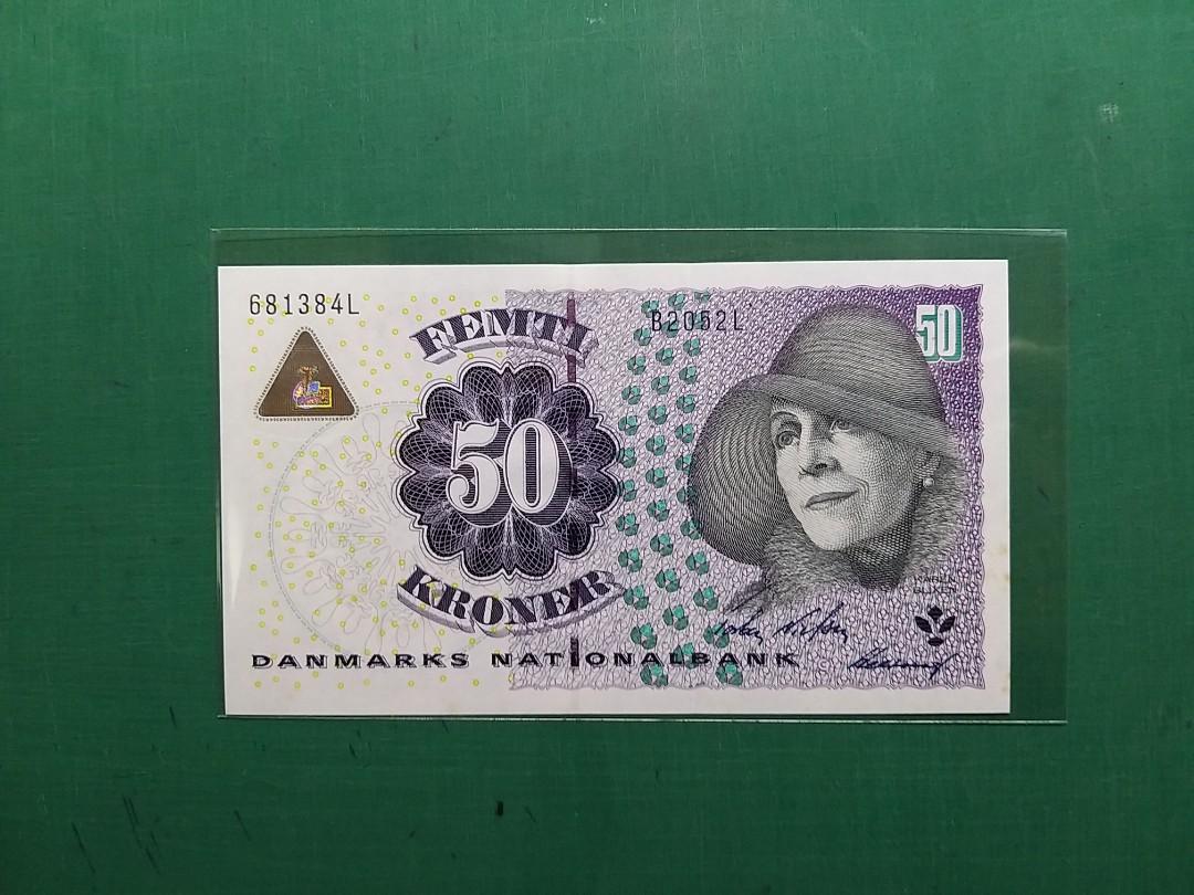 2007年{歐洲}丹麥50克朗681384L全新直版(有黃), 興趣及遊戲, 收藏品及紀念品, 錢幣- Carousell