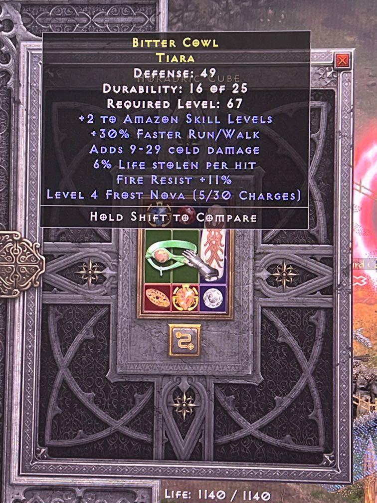 +2 skills 30FRW 6LL Amazon Tiara D2R, Video Gaming, Gaming