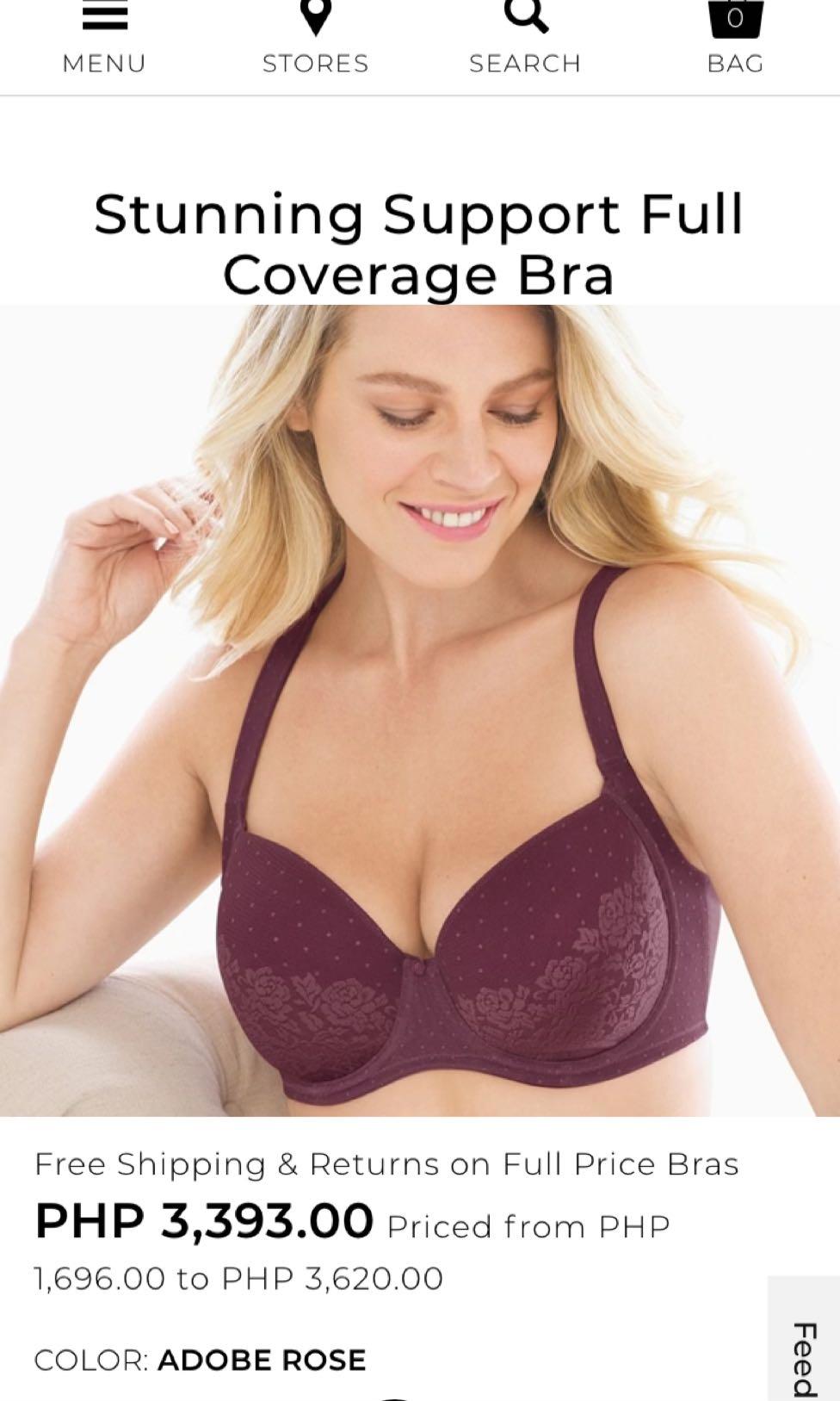 36C Soma Stunning Support Lace Full Coverage Bra, Women's Fashion
