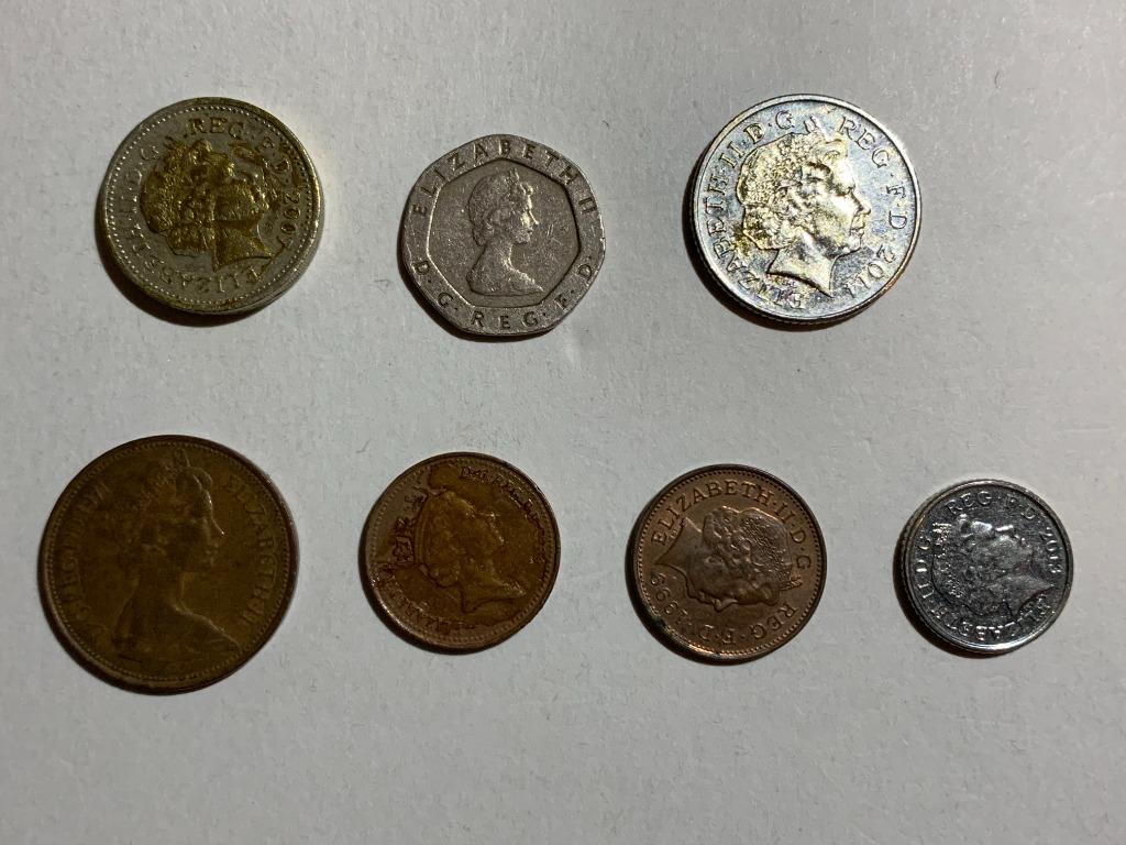 英鎊全套7枚6種面值, 興趣及遊戲, 收藏品及紀念品, 錢幣- Carousell