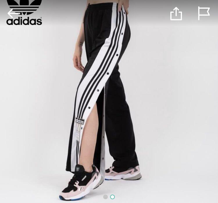 Adidas button down track pants Womens Fashion Activewear on Carousell