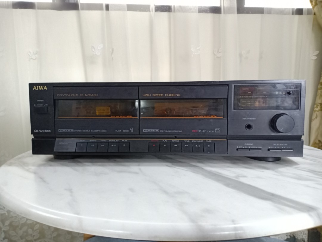 Aiwa double cassette deck kaset player, Electronics, Audio on Carousell