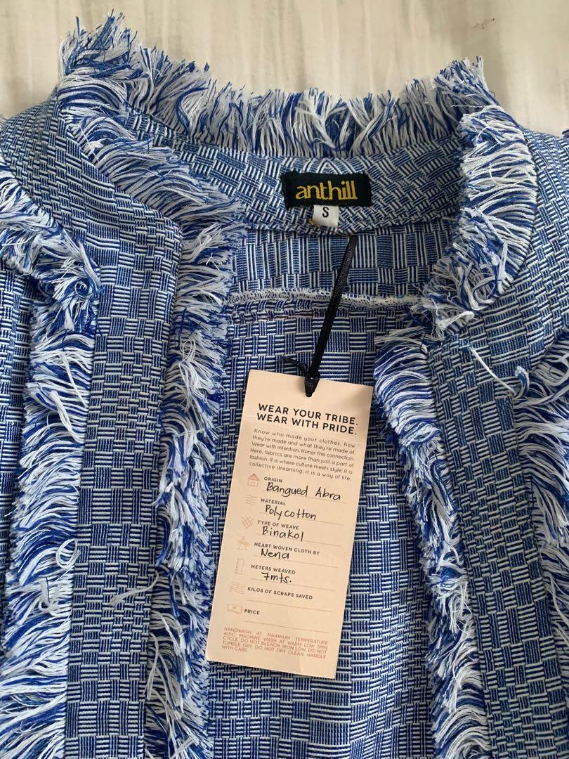Anthill Fabric Palawit Jacket (Category: Coats, Jackets and Outerwear) located in Taguig. Submitted by curlgurl (Listing ID 1126334040, Image 2). Description: Anthill Fabric Size small Color blue Brand new Bought at 7,000.