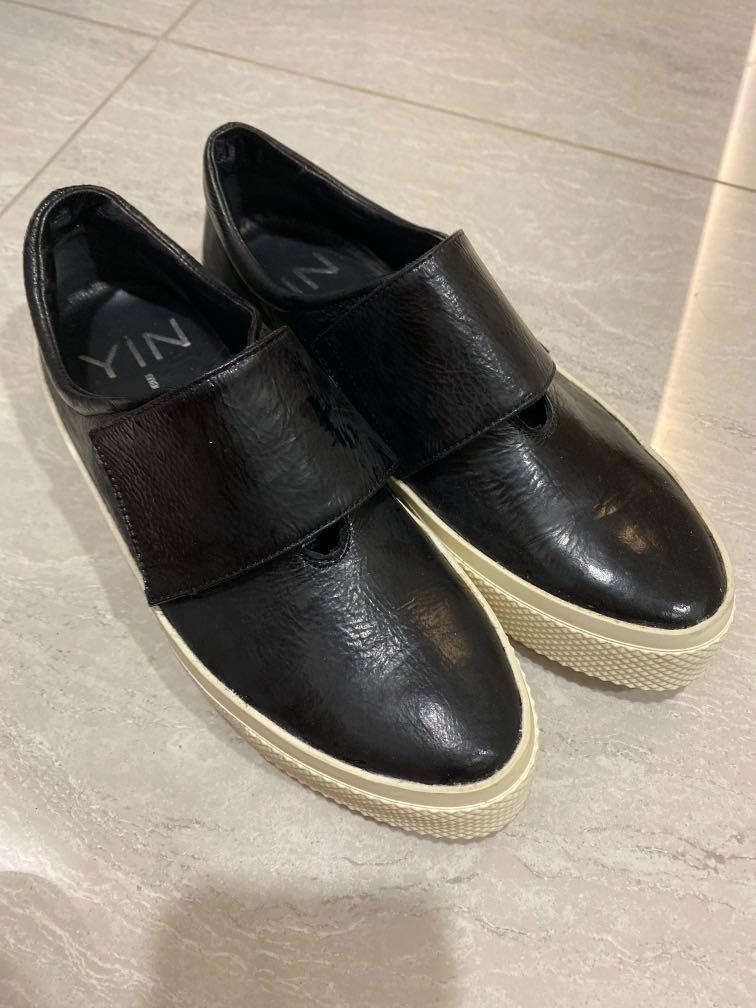 Black leather shoes, Luxury, Sneakers & Footwear on Carousell