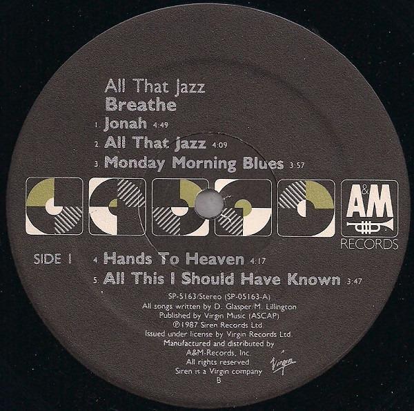 Breathe All That Jazz Vinyl, LP, Album 1987 US, Hobbies & Toys, Music