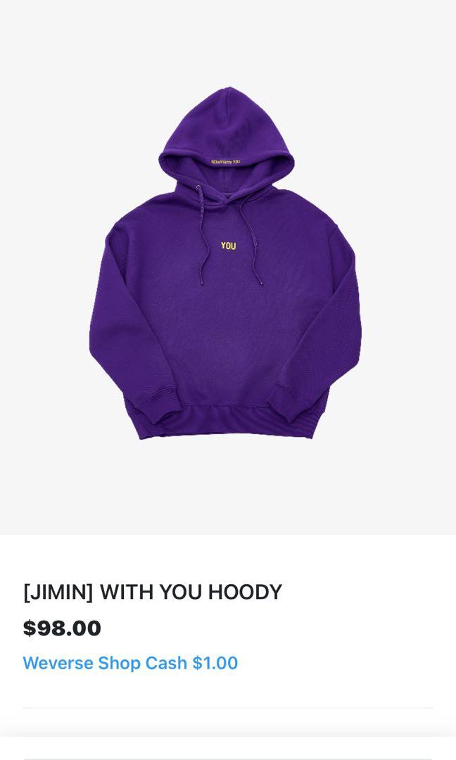 BTS ARTIST MADE MERCH JIMIN WITH YOU HOODIE (XL SIZE)