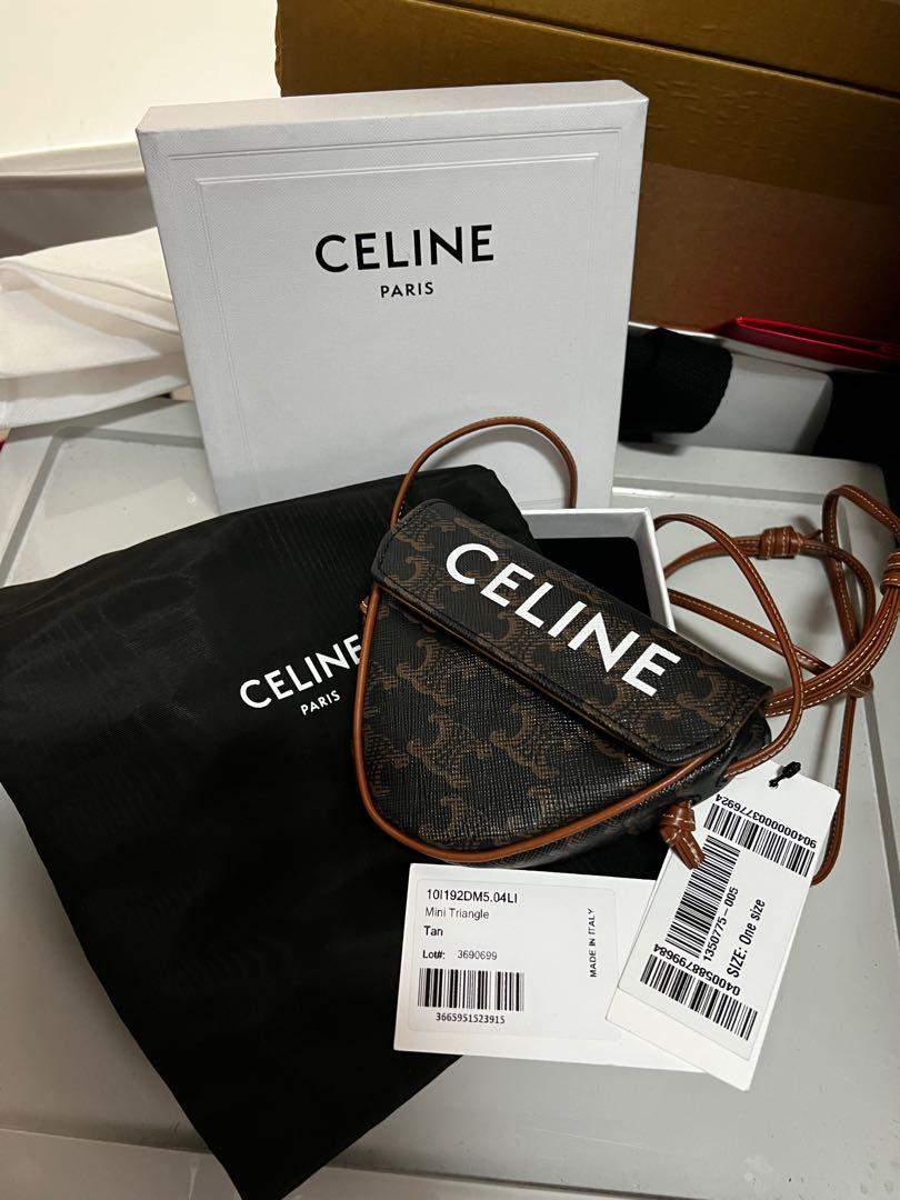 Celine Mini Triangle in Triomphe Canvas with Celine Print Tan 10I192DM5-04LI