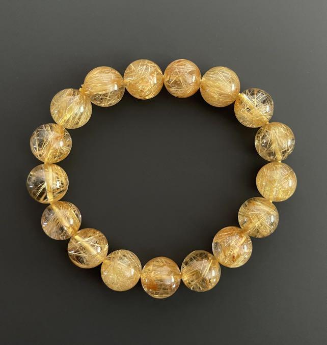 Golden Rutilated Quartz Bracelet 11mm high premium grade