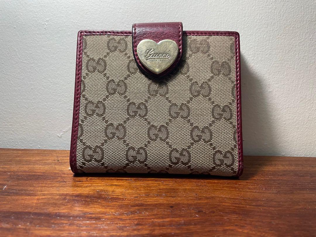 Gucci Monogram French Heart Bi-fold wallet, Luxury, Bags & Wallets on  Carousell