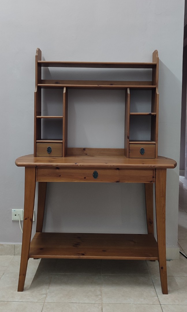 IKEA solid pinewood computer desk, Furniture & Home Living, Furniture