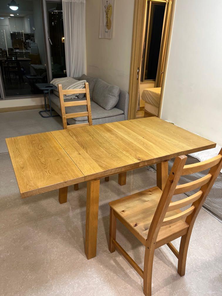 Ikea Wooden Dining Table 2 Chairs 傢, Ikea Two Chair Dining Table