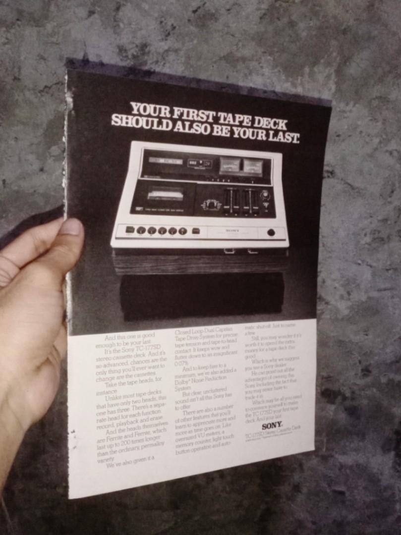 Iklan jadul pajangan Tape deck Sony, Antik, Pajangan di Carousell