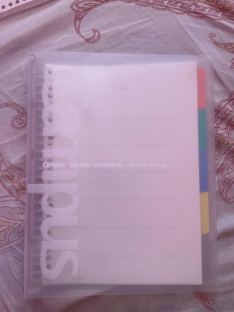 Kokuyo Campus Binder (B5 26 rings) FREE MUJI PAPER, Hobbies & Toys