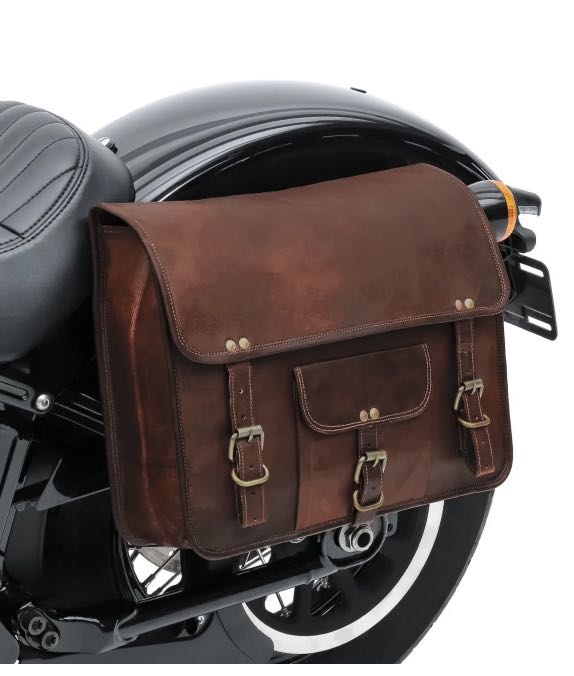 Leather saddle bags. Motorcycles Motorcycle Accessories on Carousell