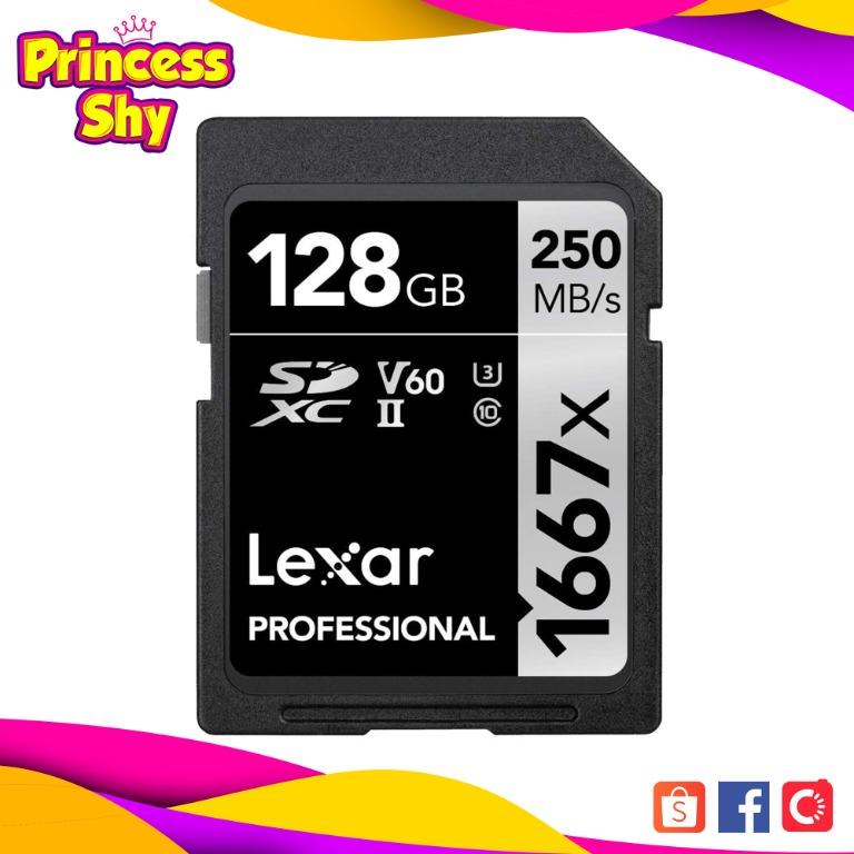Lexar Professional SDXC 128GB 1667x UHS-II Memory Card LSD128CB1667 (Category: Hard Disks & Thumbdrives) located in San Juan City. Submitted by princessshyph (Listing ID 1140335708, Image 1). Description: Flash memory type SDXC Colour Black Hardware interface SDHC Secure digital association speed class Class 10 Get high-speed performance with UHS-II technology (U3) for a read transfer speed up to 250MB/s (1667x), up to 120MB/s write Captures high