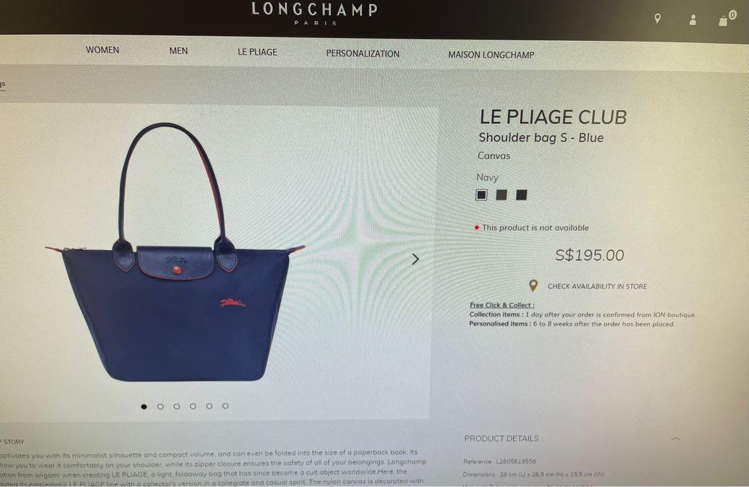Longchamp Le Pliage Club Shoulder Bag S Blue Luxury Bags Wallets on Carousell