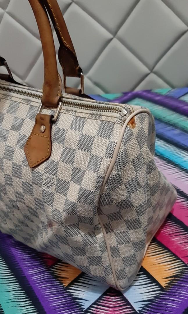 Louis Vuitton Damier Azur Speedy 30 White Cloth ref.596170 - Joli