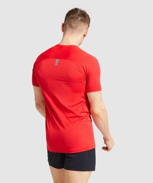 GYMSHARK Veer Red T-shirt for Men