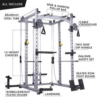 MULTI STATION FULL Squat Rack with Accessories