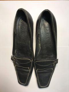 PRADA women's leather black office/formal shoes