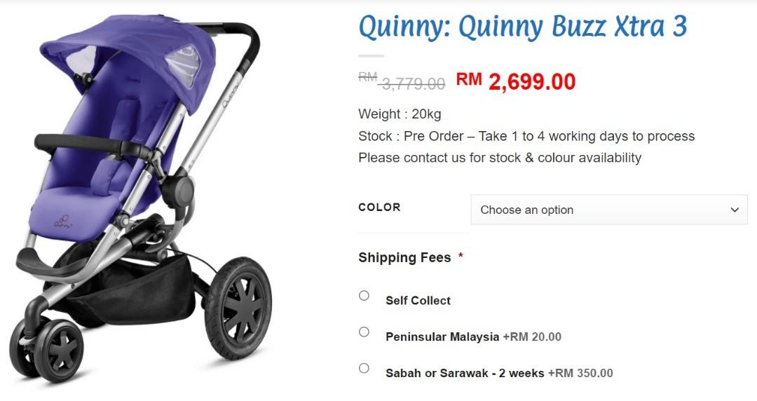 Quinny buzz sales xtra weight