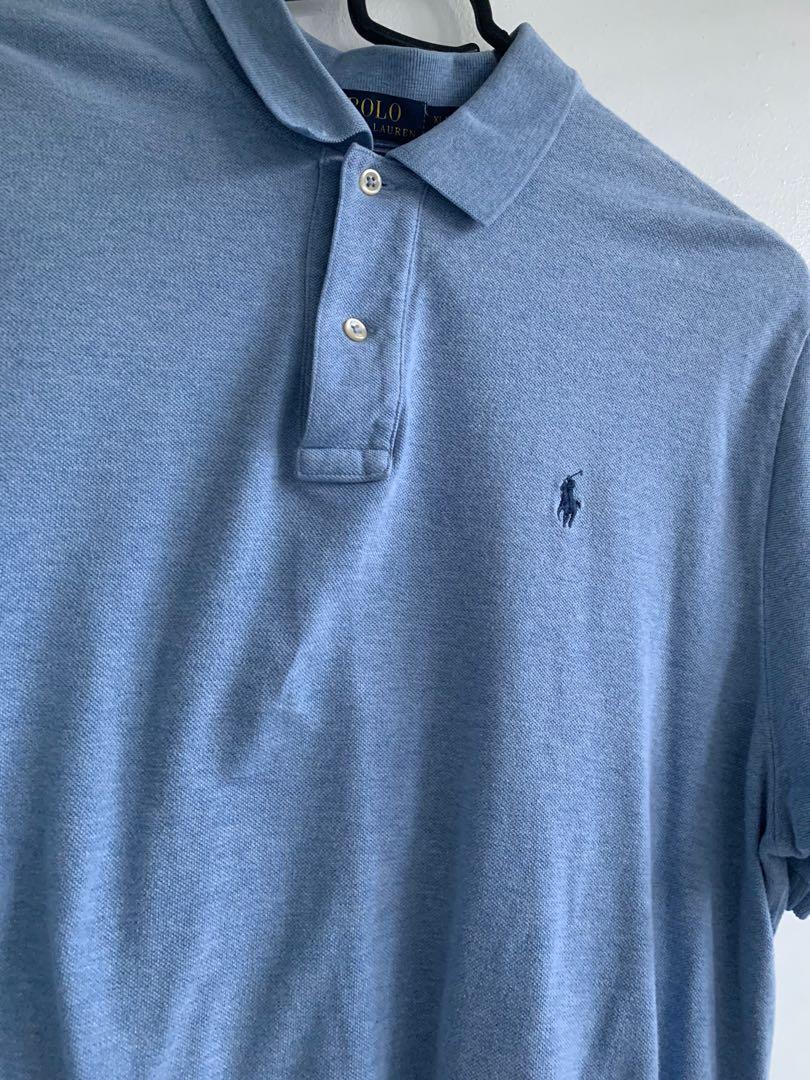 Ralph Lauren Polo Collared Polo Shirt in Light Blue, Men's Fashion ...