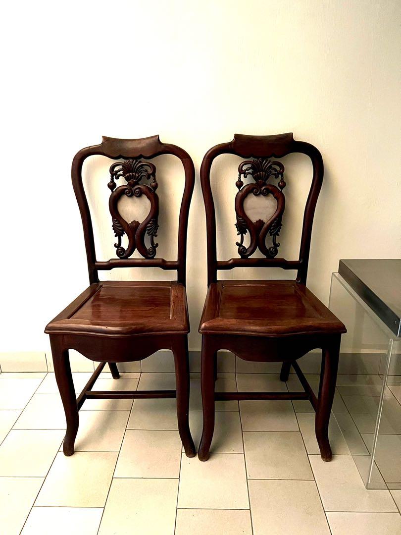 Rare antique chinese blackwood ladies chairs