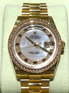 Rolex 118348 Day-Date Ruby Diamond MOP Dial