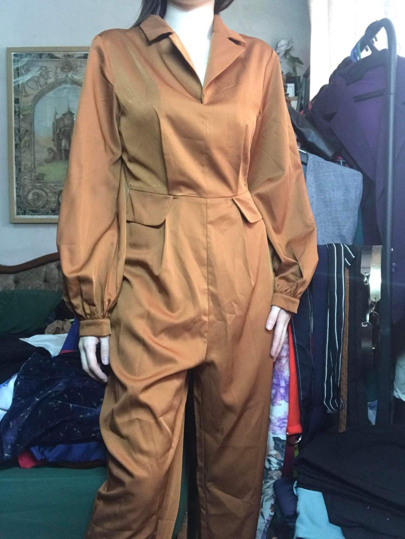 Rust jumpsuit, Women's Fashion, Dresses & Sets, Jumpsuits on Carousell