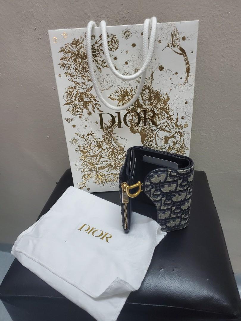 Saddle lotus wallet blue dior oblique jacquard clearance