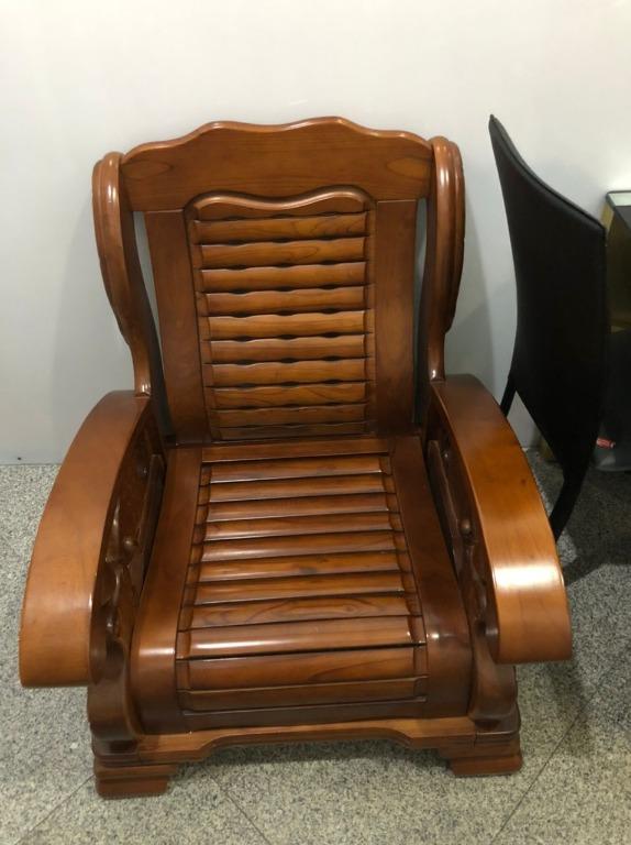 Solid Wood Arm Chair For Sale!, Furniture & Home Living, Furniture, Chairs  On Carousell
