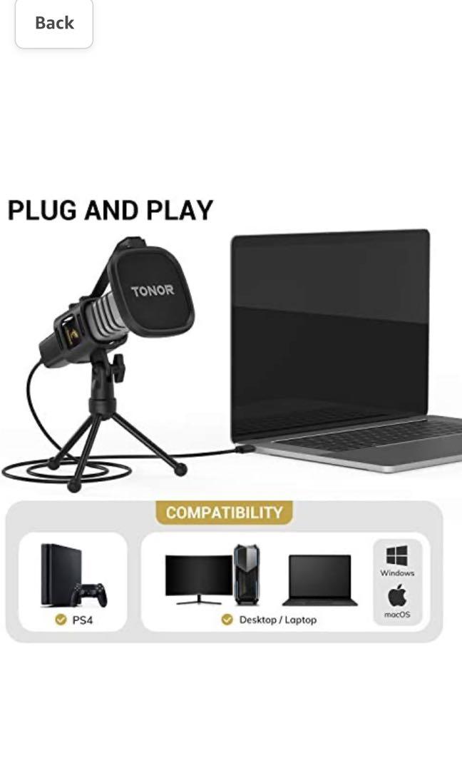 USB Microphone, TONOR Cardioid Condenser Computer PC Mic with Tripod