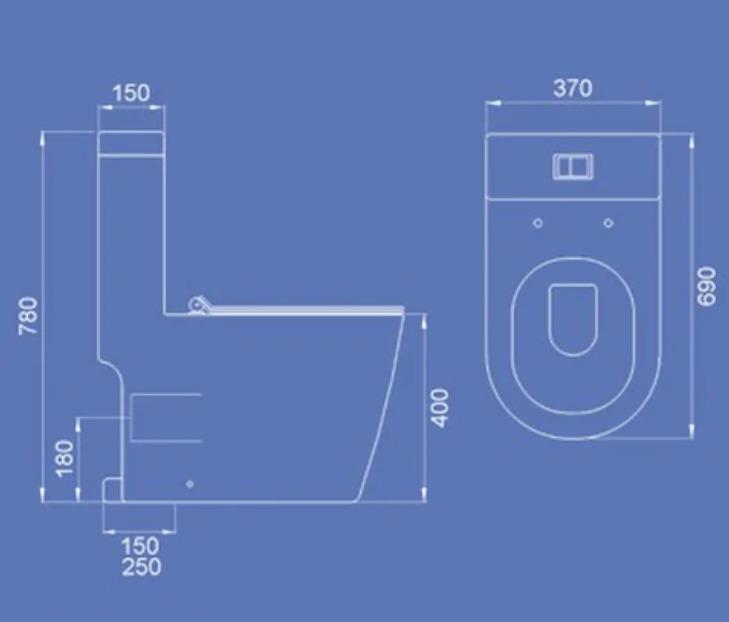 Velin A3390 1Piece Toilet Bowl (Geberit Flushing System), Furniture