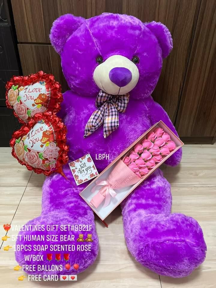 Ventine gift package trddy bear (Category: Gift Baskets & Hampers) located in Manila. Submitted by minidivisoria (Listing ID 1140312284, Image 2). Description: 📣Surprise Deals Package 🎁 ❤️‍🔥Valentines Gift Set 💵 1,500 reseller only 👉 5ft Human Size Bear 🧸🧸 👉 18pcs Soap Scented Rose W/Box 🌹🌹🌹 👉Free Ballons 🎈🎈 👉 Free Card 💌💌.