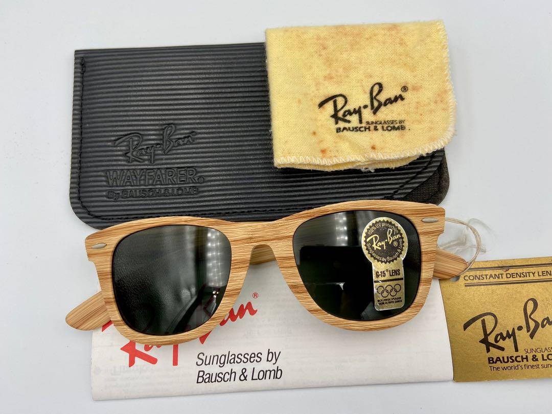 Vintage Rayban B L Wayfarer USA Woodies Driftwood 1990s Men s