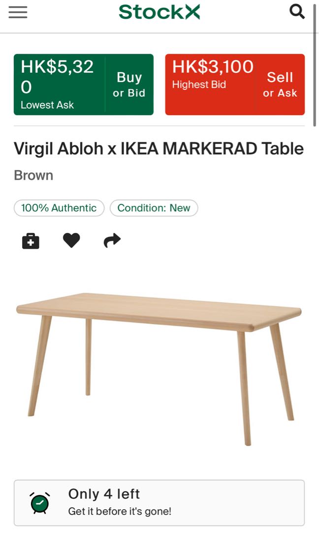 Virgil Abloh x IKEA MARKERAD Table, 傢俬＆家居, 傢俬, 桌子- Carousell