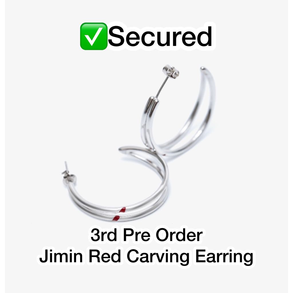 BTS JIMIN RED CARVING EARRING ピアス ジミン ピアス アーティストメイド artist made collection JIMIN RED