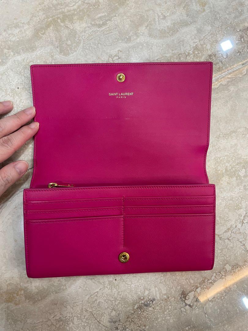 YSL pink wallet, Luxury, Bags & Wallets on Carousell