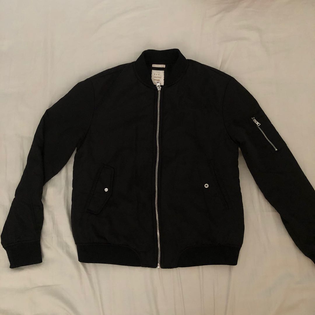 Zara Black Bomber Jacket, Women's Fashion, Coats, Jackets and Outerwear