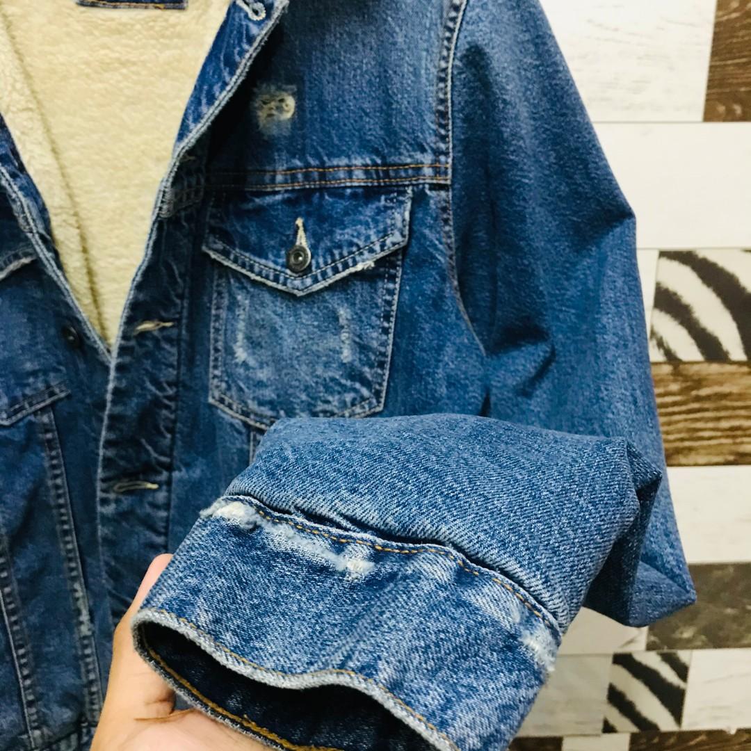 zara denim sherpa jacket