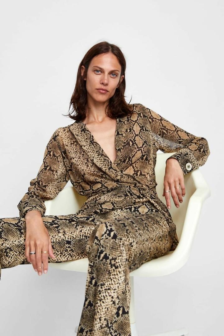 Zara flared animal print trouser 
