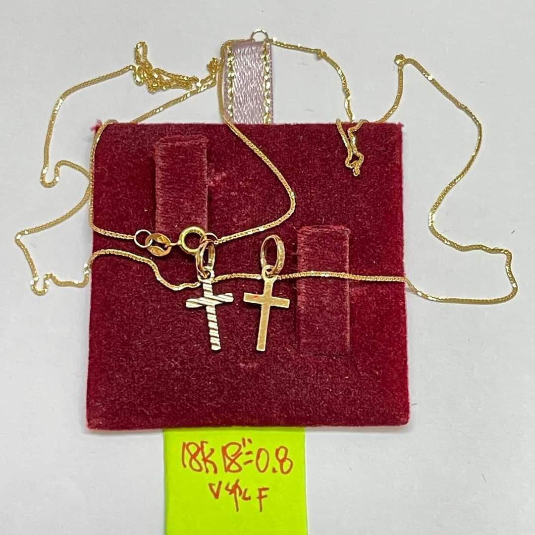 18K Saudi Gold cross necklace, Women's Fashion, Jewelry & Organizers