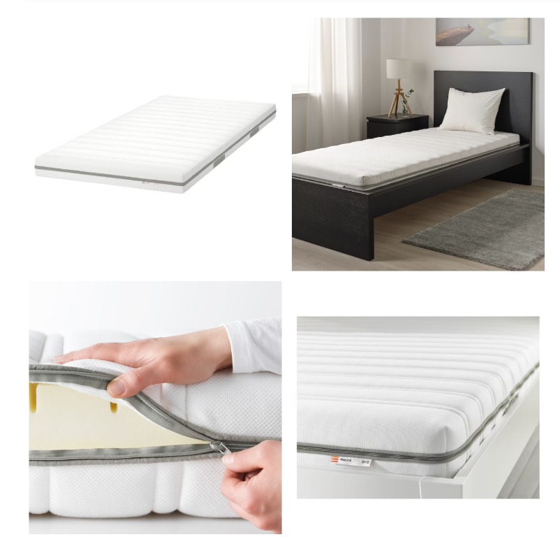 2 (two) x Ikea Malvik Foam Mattress, Furniture & Home Living, Furniture, Bed Frames & Mattresses