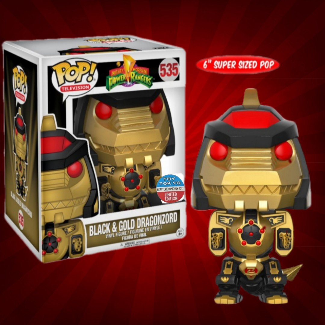 Funko Pop 535 Mighty Morphin Power Ranger Black Gold Dragonzord toy tokyo 
