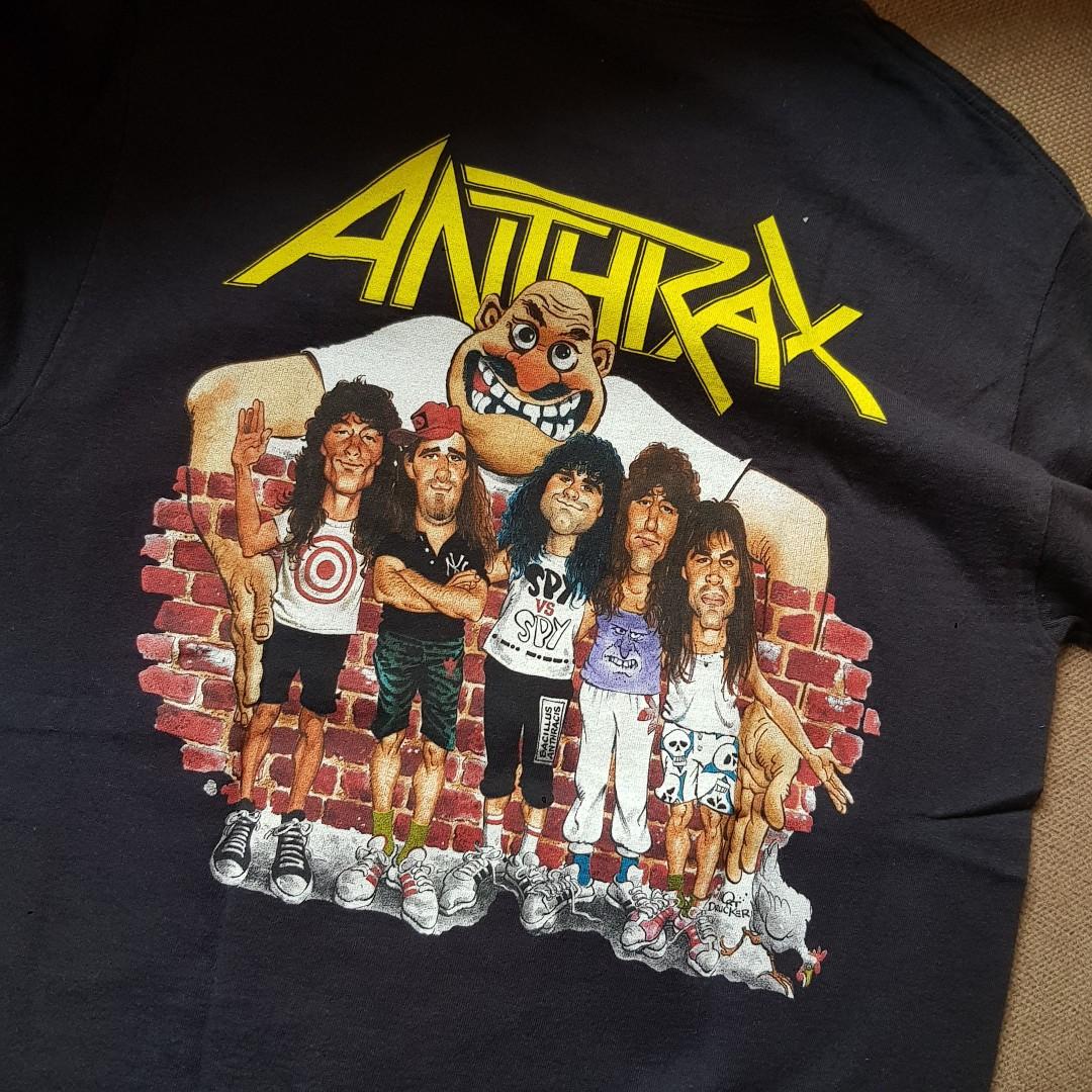 Anthrax kaos t shirt band, Fesyen Pria 