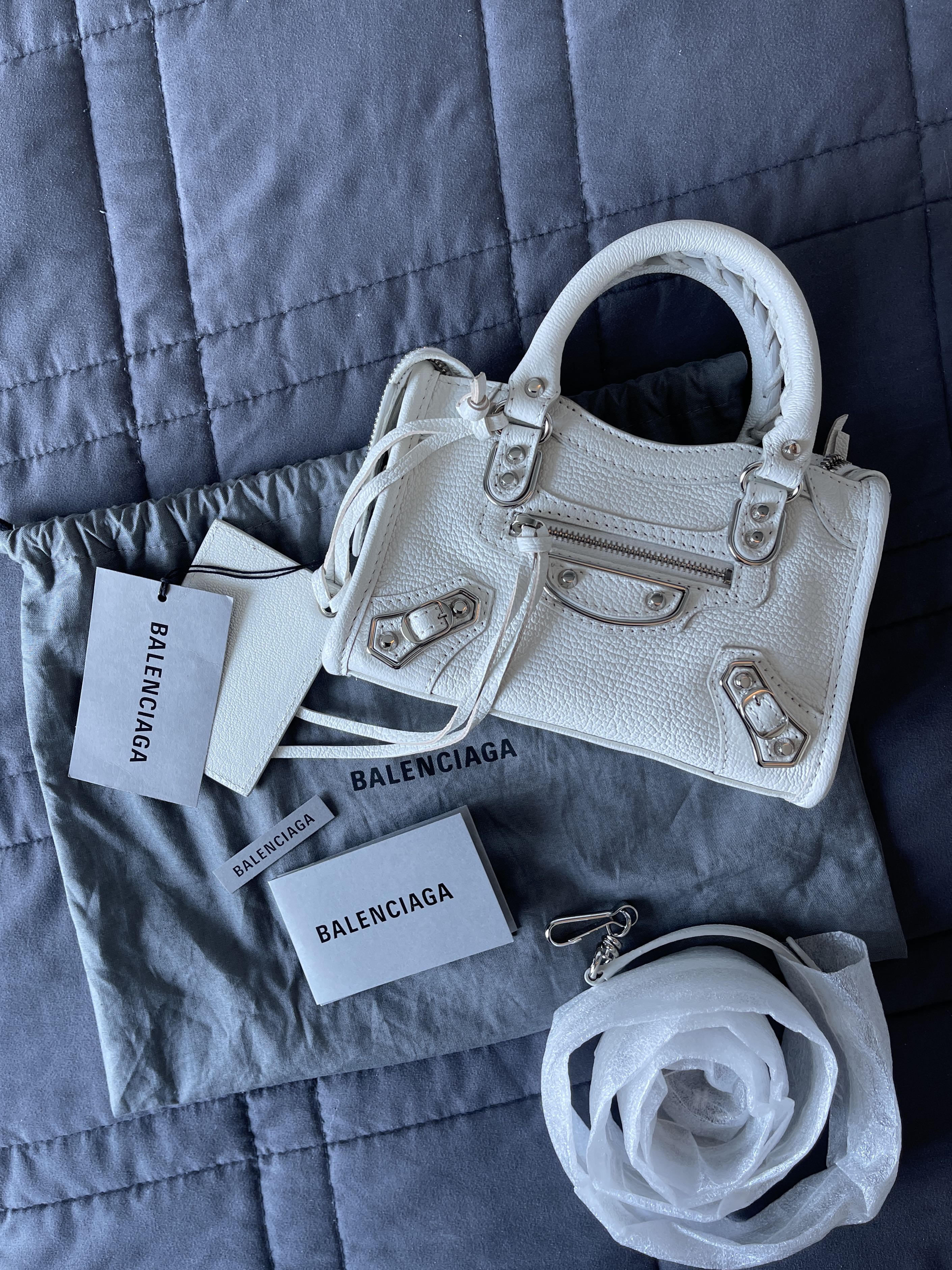 balenciaga nano metallic edge
