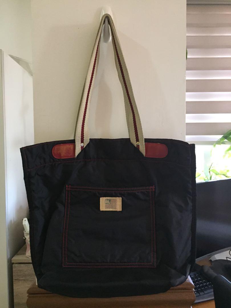 Authentic Ralph Lauren tote bag (vintage) (Category: Tote Bags) located in Batangas. Submitted by iammrs (Listing ID 1140482071, Image 1). Description: Nylon material. very light weight. no major flaws just rubs on leather .