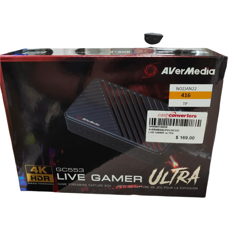 AVerMedia Live Gamer Ultra – 4Kp60 HDR Pass-Through, 4Kp30 Capture Card,  Ultra-Low Latency for Broadcasting and Recording PS4 Pro and Xbox One X,  USB 3.1 (GC553) 